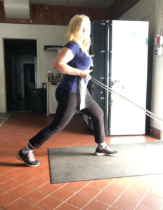 Step one foot back into the Lunge