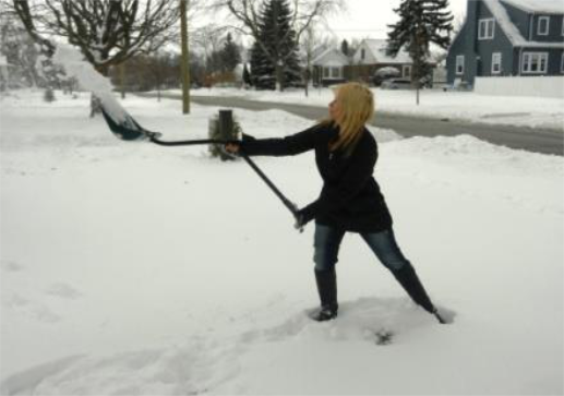 person shoveling snow