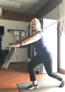 step back and lunge press